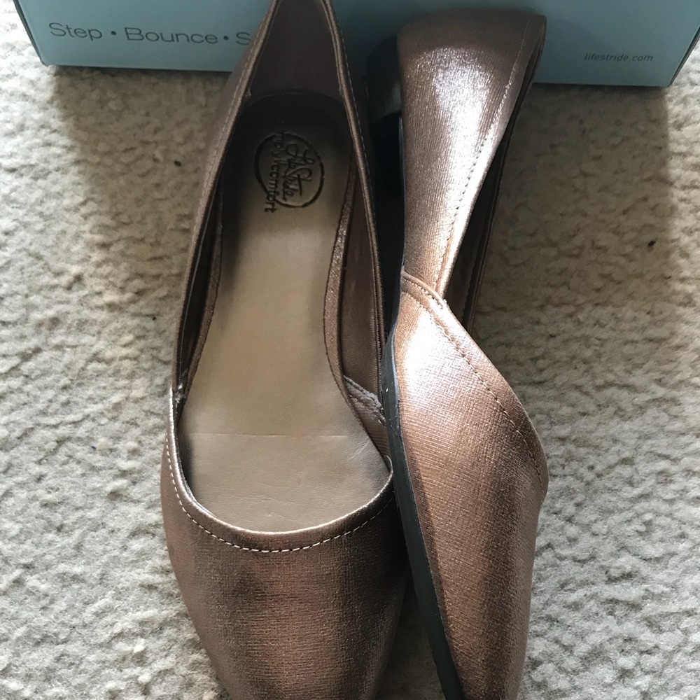 Life Stride Bronze Flats